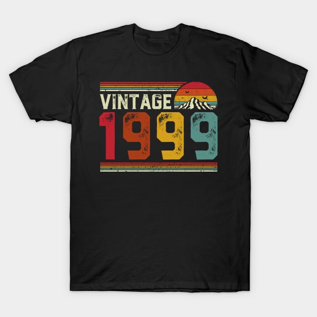 Vintage 1999 Birthday Gift Retro Style T-Shirt by Foatui